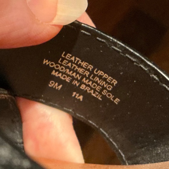 Tory Burch Risley Black Leather Wood Wedge Platform Sandal Size 9 GUC - Picture 10 of 16